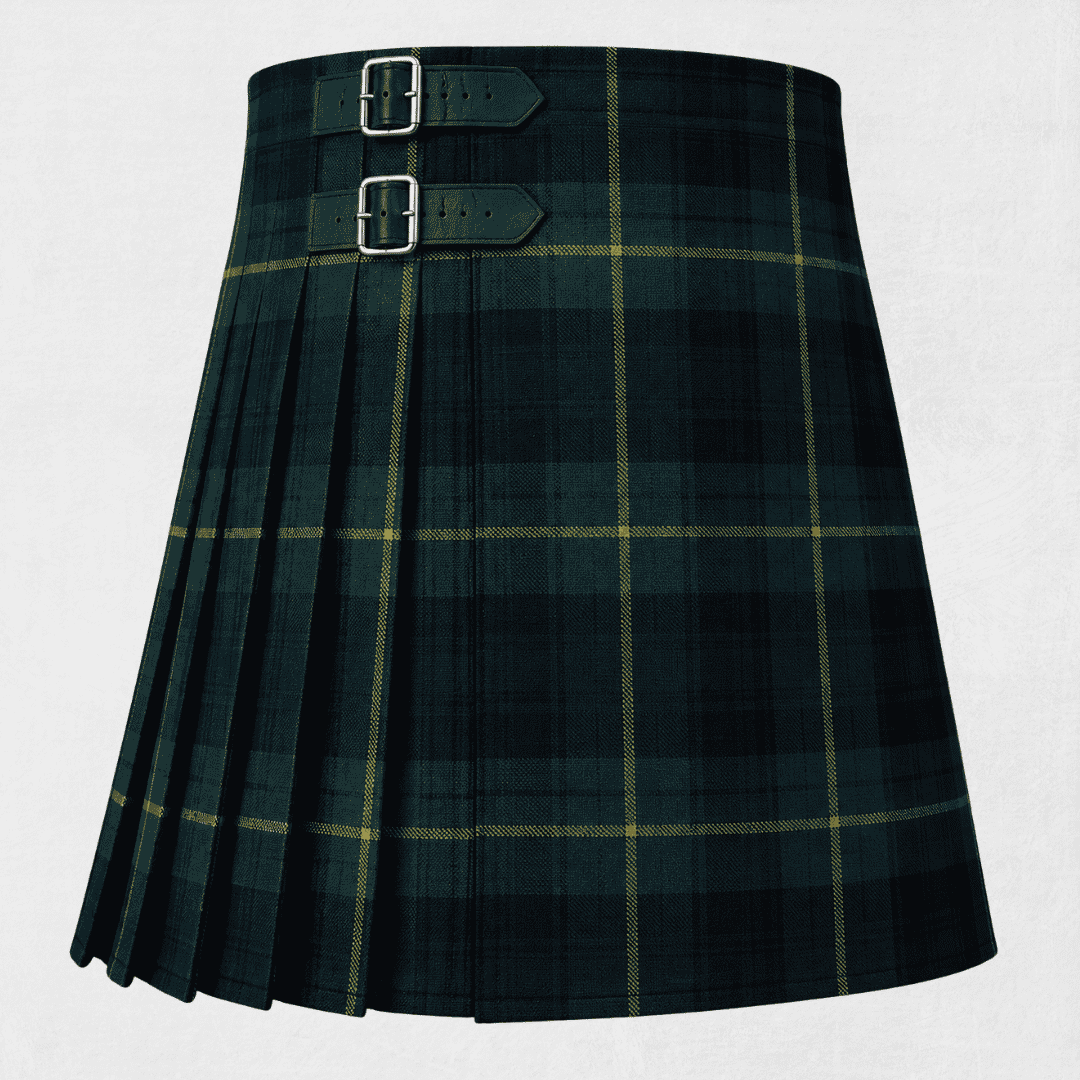 Gordon Tartan Kilt featuring authentic Scottish clan tartan with traditional knife pleats and Highland styling