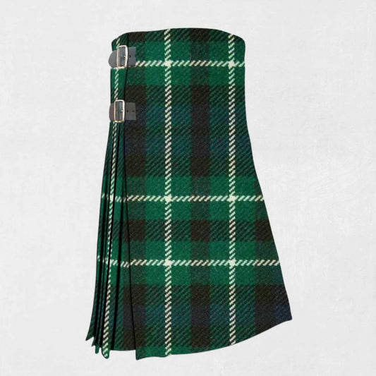 Hand made Graham tartan pending kilt with green, blue, and red check pattern