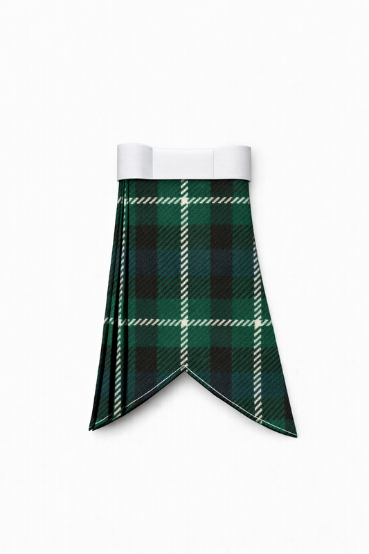 Graham tartan pending flashes worn with traditional Scottish kilt hose for Highland dress
