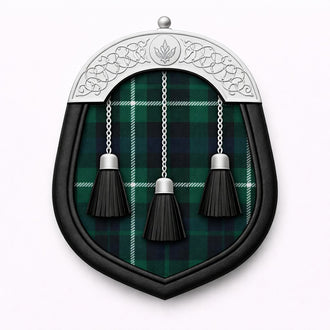 Graham tartan sporran with traditional Highland design for Scottish kilt outfits

