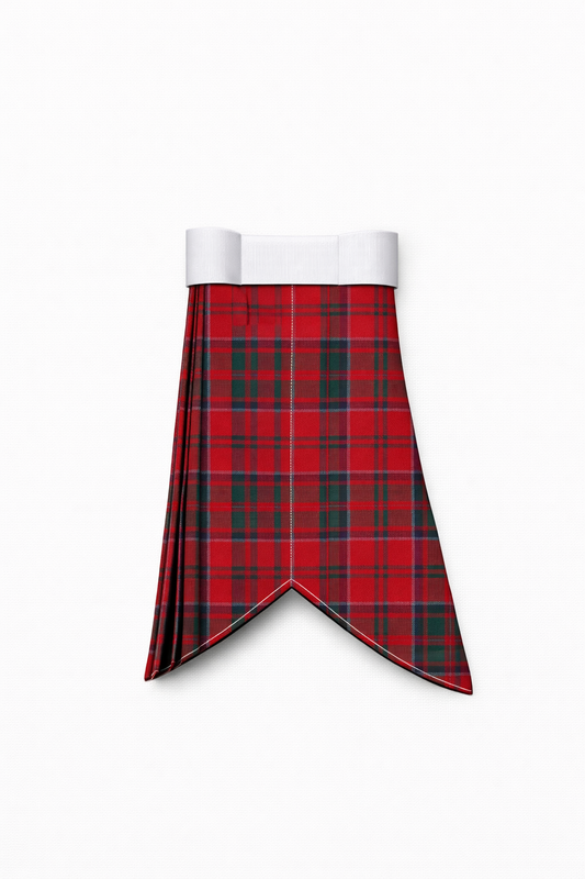 Grant tartan flashes worn with traditional Scottish kilt hose for Highland dress