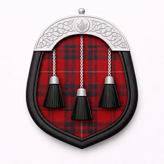 Grant tartan sporran with traditional Highland design for Scottish kilt outfits
