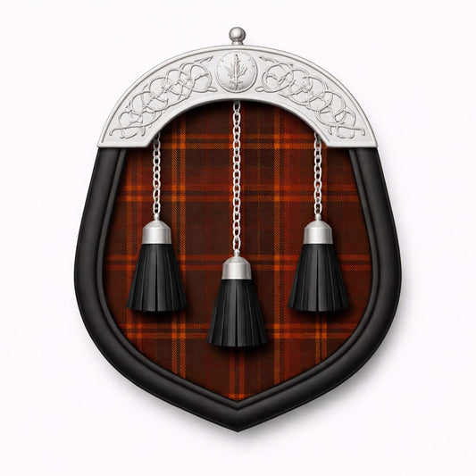 Griffiths of Wales tartan sporran with traditional Highland design for Scottish kilt outfits
