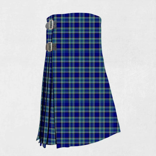 Hand made Hall tartan kilt with red, green, and navy check pattern