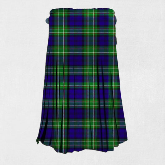 Back view of the Hand-made Allen Tartan Kilt, showing the tailored fit and adjustable strap details for a perfect, secure fit.