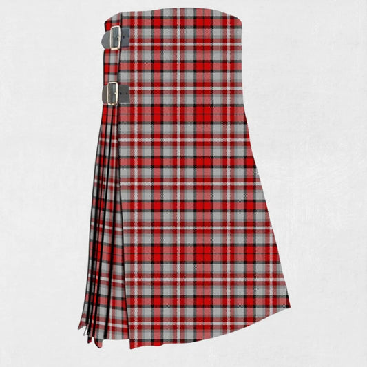 Hand-made Alloway Rose Tartan Kilt front view, showcasing adjustable straps and premium wool fabric with the elegant Alloway Rose Tartan pattern.