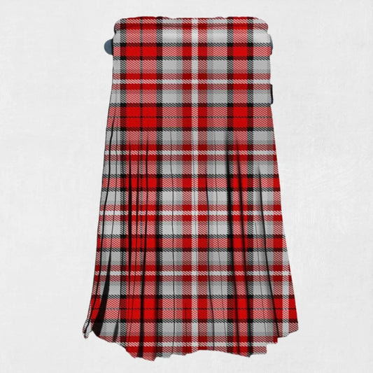 Back view of the Hand-made Alloway Rose Tartan Kilt, highlighting the tailored fit and adjustable strap details for a comfortable, secure fit.
