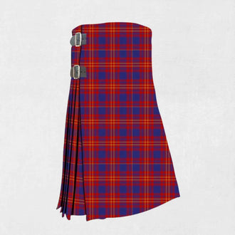 Hand made Butler tartan kilt with green, red, navy, and yellow check pattern