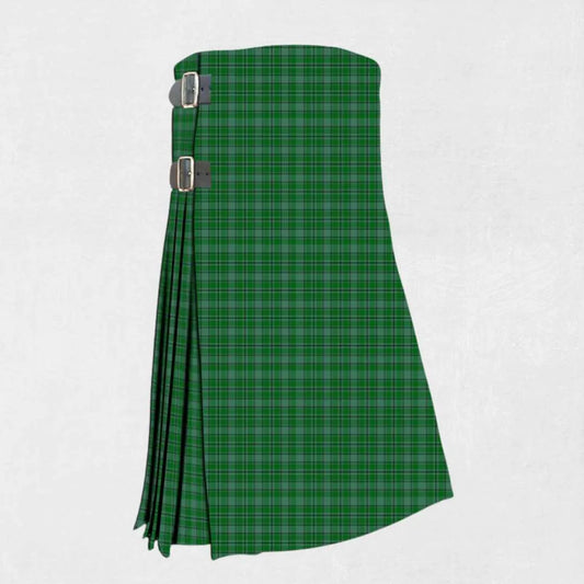 Hand made Campbell Simpson tartan kilt with green and blue check pattern
