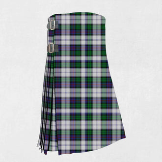 Campbell of Cawdor Dress tartan kilt in blue, green, white, and black pattern