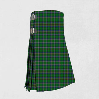 Handmade Cockburn tartan kilt in red, green, and blue with pleated back
