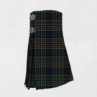 Handmade Colquhoun tartan kilt in red, black, and white with pleated back
