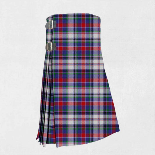 Handmade Cooper tartan kilt in blue, green, and black with red checks
