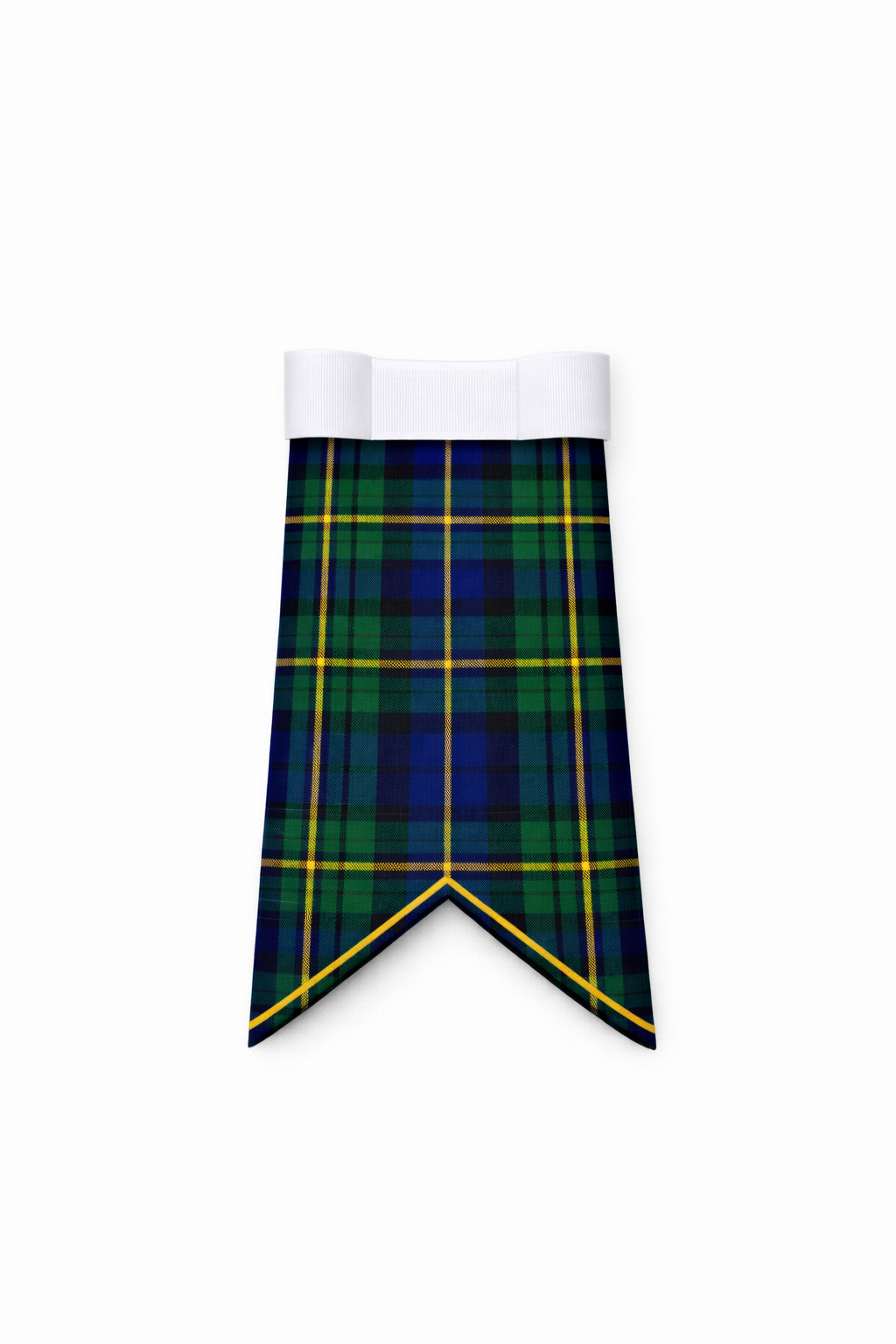Hand Made Alexander tartan flashes worn with traditional Scottish kilt hose for Highland dress