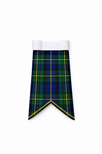 Hand Made Alexander tartan flashes worn with traditional Scottish kilt hose for Highland dress