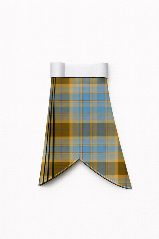 Hand Made Allan tartan flashes worn with traditional Scottish kilt hose for Highland dress