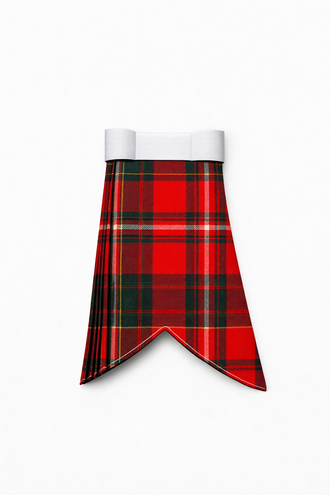 Hand Made Hay tartan flashes worn with traditional Scottish kilt hose for Highland dress