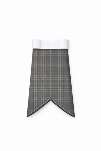Hand Made Hebridean Granite tartan flashes worn with traditional Scottish kilt hose for Highland dress