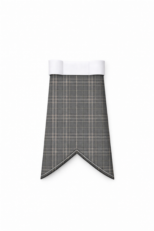 Hand Made Hebridean Granite tartan flashes worn with traditional Scottish kilt hose for Highland dress