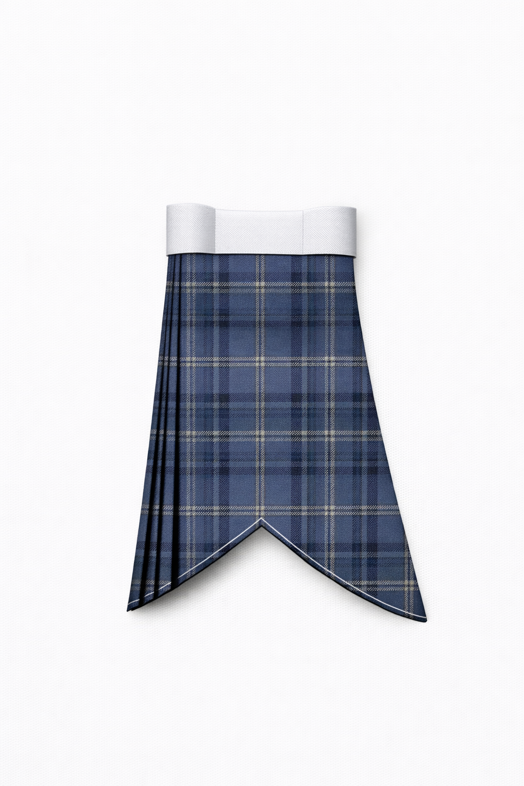 Hand Made Highland Sky tartan flashes worn with traditional Scottish kilt hose for Highland dress