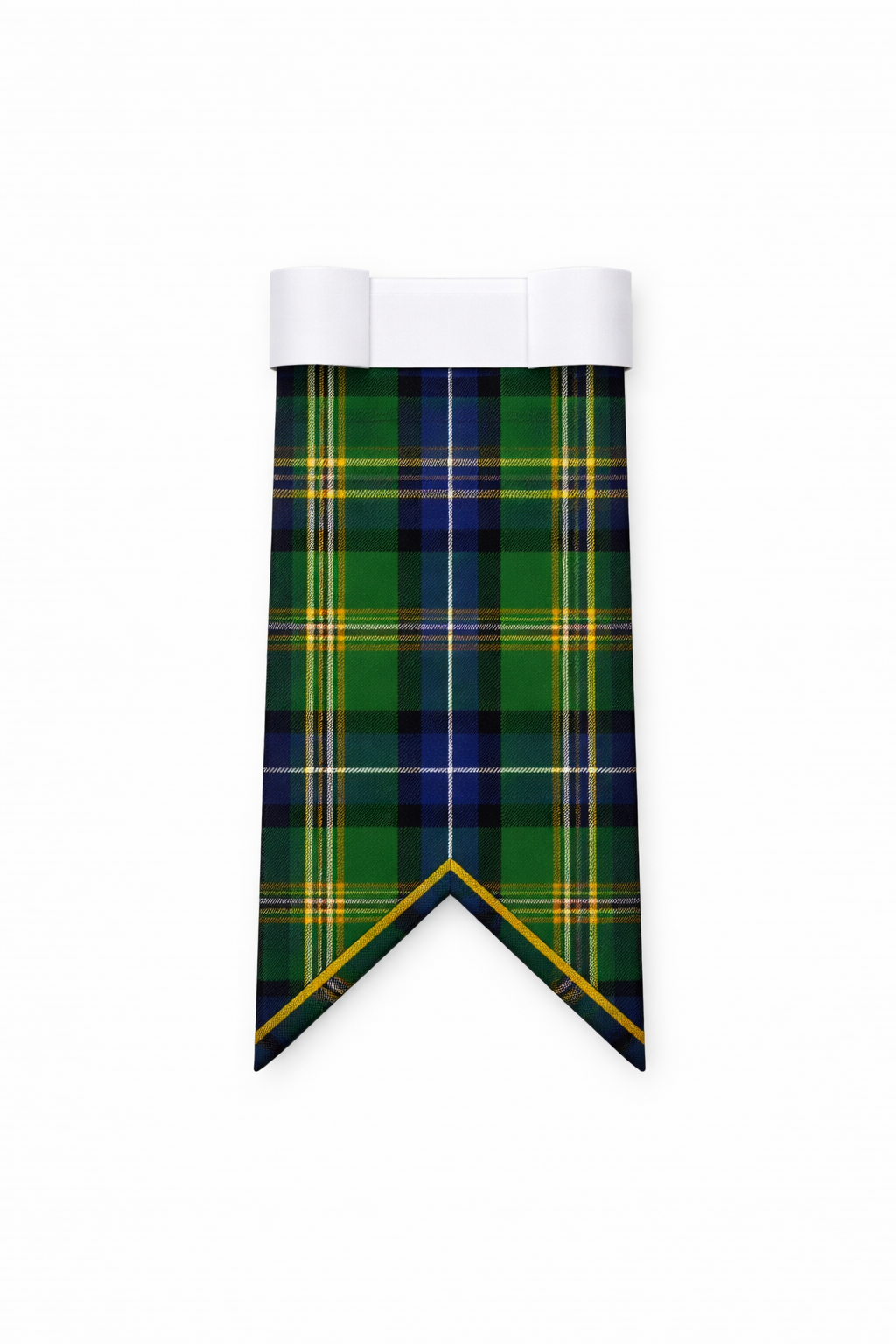 Hand Made Jones Clan tartan flashes worn with traditional Scottish kilt hose for Highland dress
