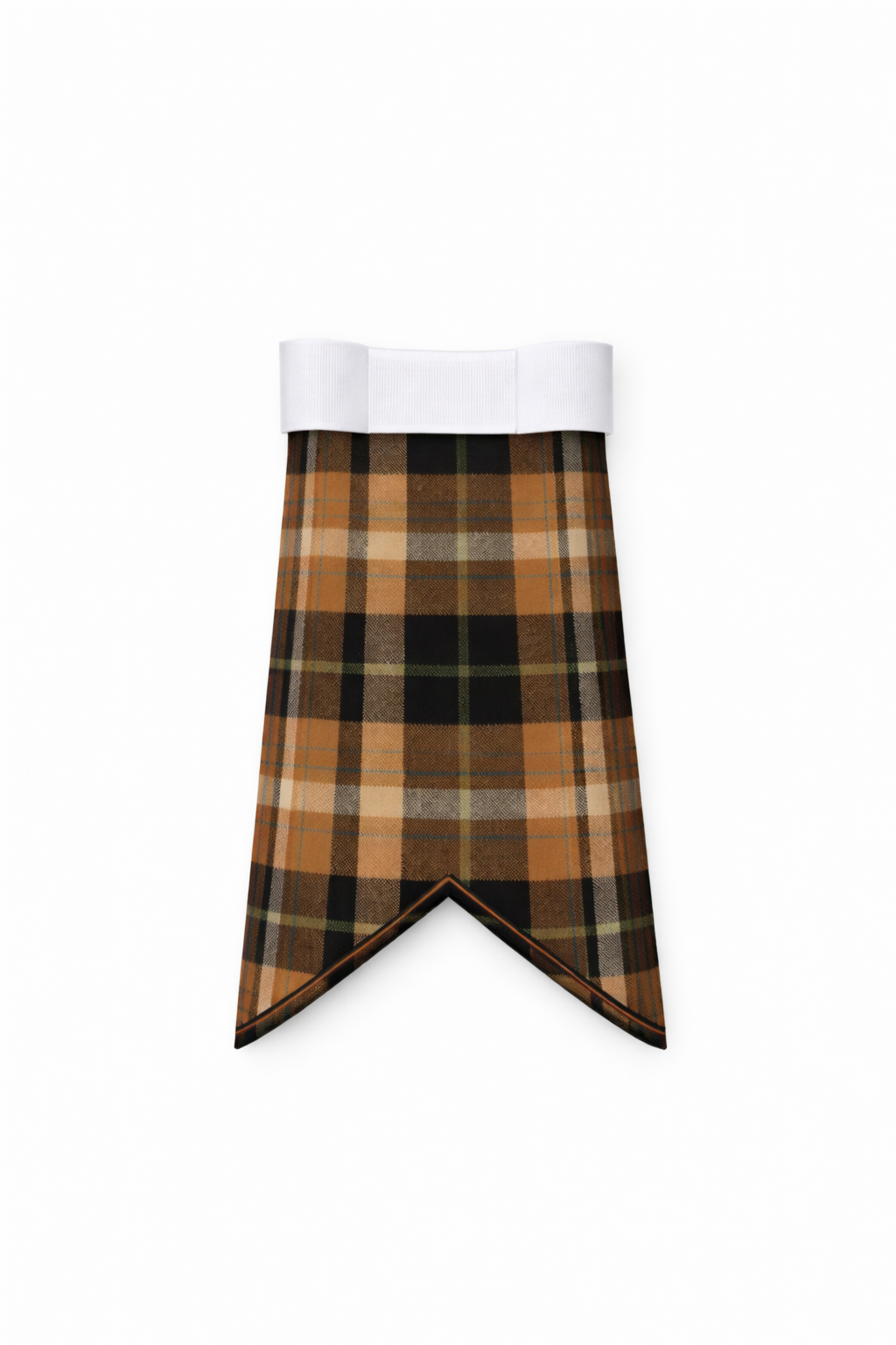 Hand Made Lamont Weathered tartan flashes worn with traditional Scottish kilt hose for Highland dress