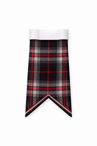 Hand Made Spirit of Bruce tartan flashes worn with traditional Scottish kilt hose for Highland dress
