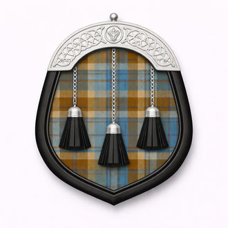 Handmade Allan tartan sporran with traditional Highland design for Scottish kilt outfits

