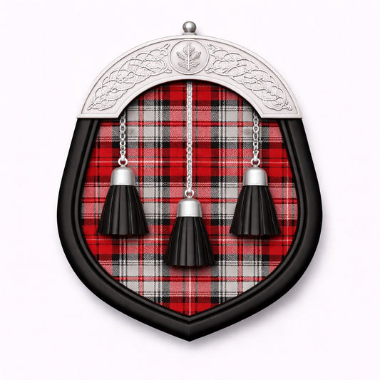 Handmade Alloway Rose tartan sporran with traditional Highland design for Scottish kilt outfits

