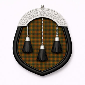 Handmade Braveheart tartan sporran with bold Scottish design worn with kilt