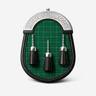 Handmade Campbell Simpson tartan sporran with traditional Scottish design worn with kilt