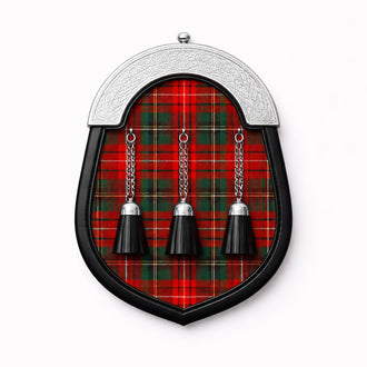 Handmade Christie tartan sporran with traditional Scottish design worn with kilt