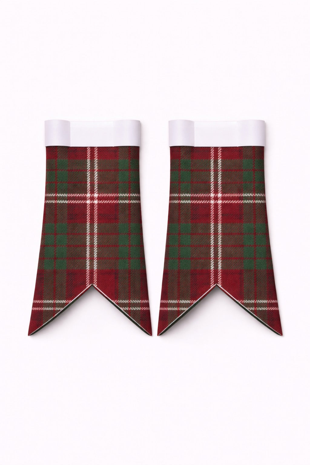 Handmade Cummings Tartan Flashes on traditional kilt outfit showing premium craftsmanship and design