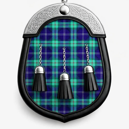 Handmade Help for Heroes tartan sporran with traditional Scottish design worn with kilt