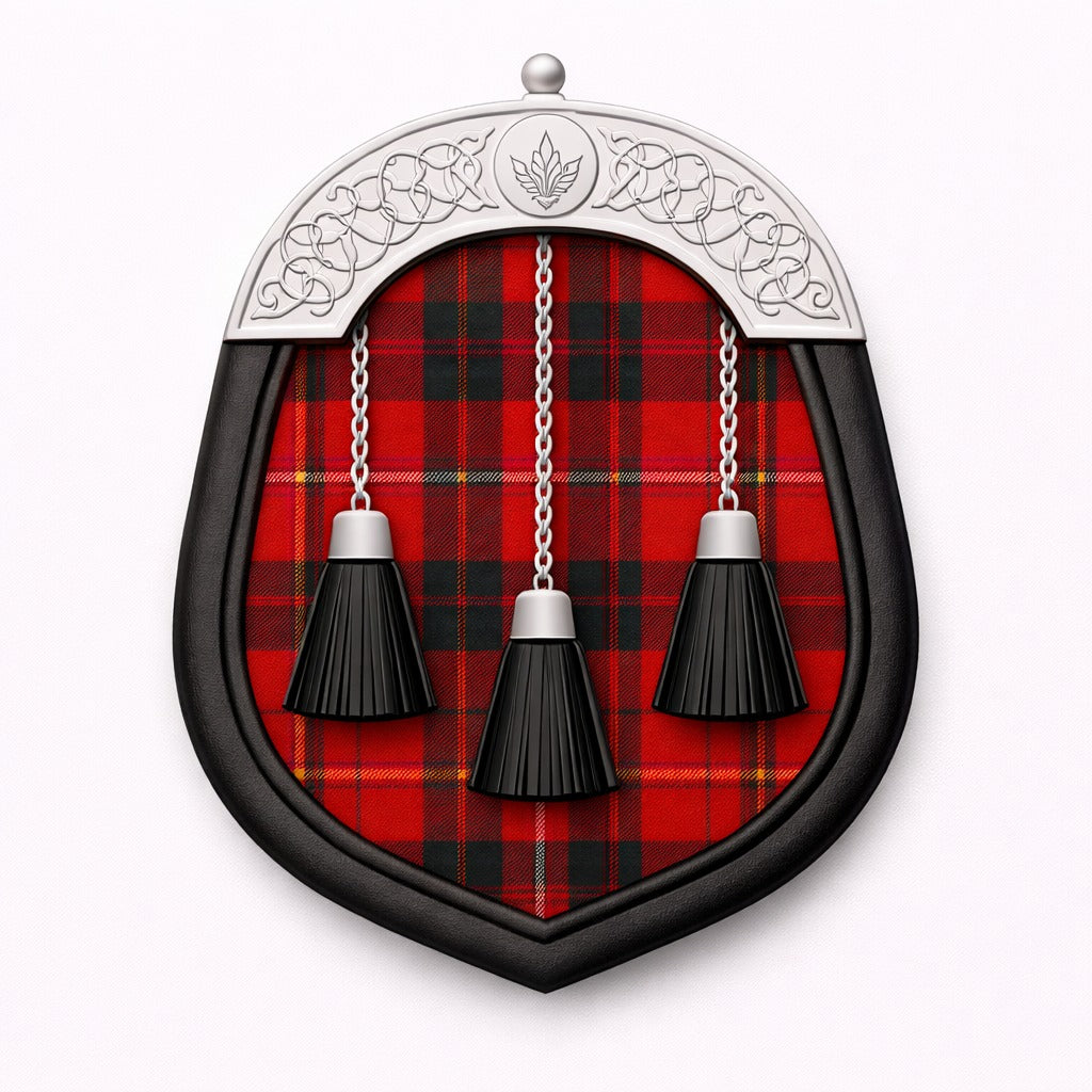 Hay tartan sporran with traditional Highland design for Scottish kilt outfits
