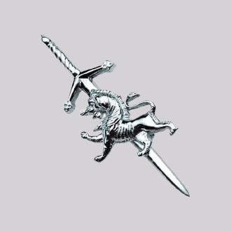 Chrome Rampant Lion Kilt Pin – Traditional Scottish Highland Dress Accessory