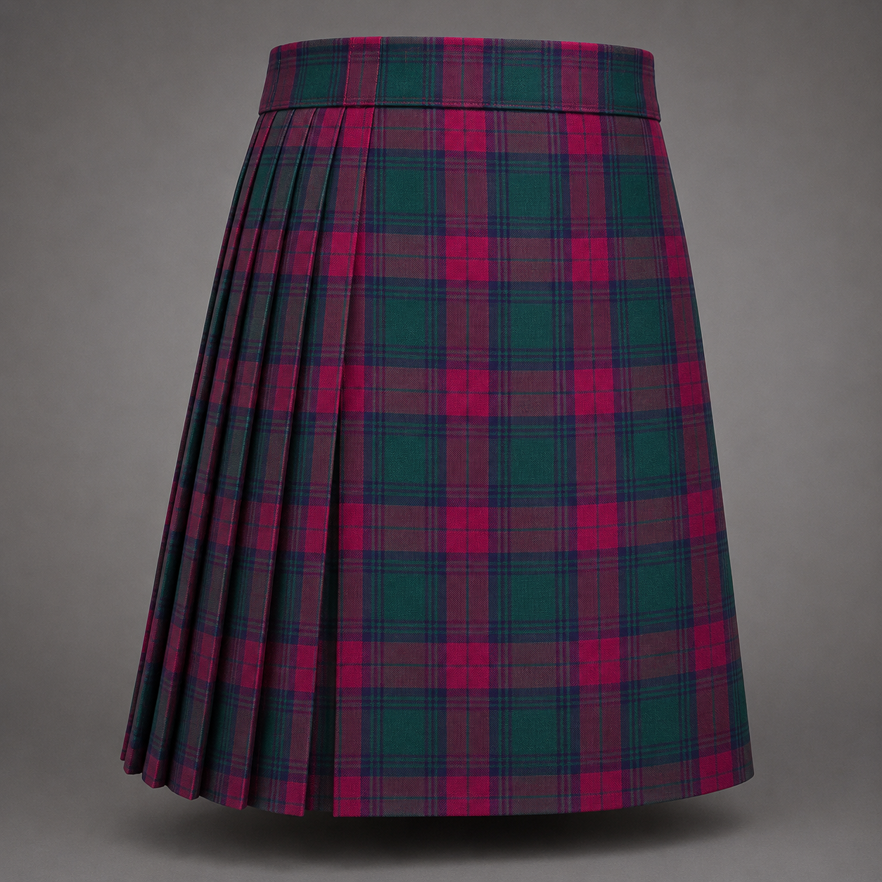 Lindsay Tartan Kilt featuring authentic Scottish clan tartan with traditional pleated Highland design