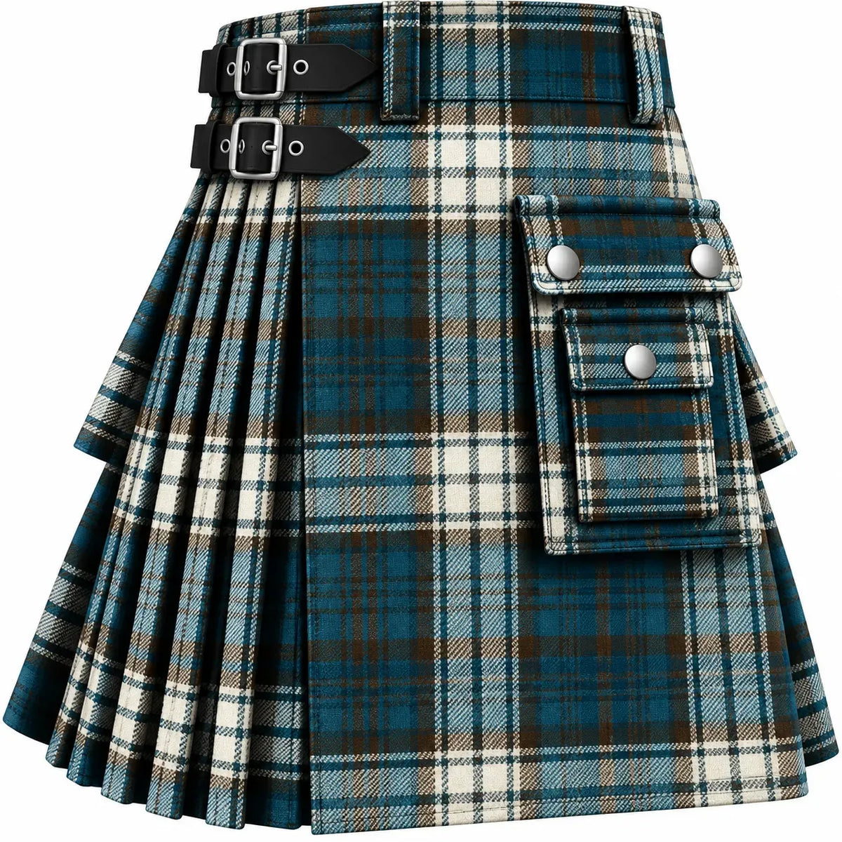 MacDonald Dress Muted Blue Special Tartan Kilt in traditional Scottish Highland style
