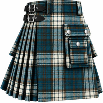 MacDonald Dress Muted Blue Special Tartan Kilt in traditional Scottish Highland style