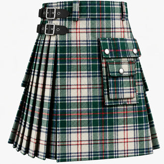 MacDonald Flora Dance Tartan Kilt in traditional Scottish Highland style