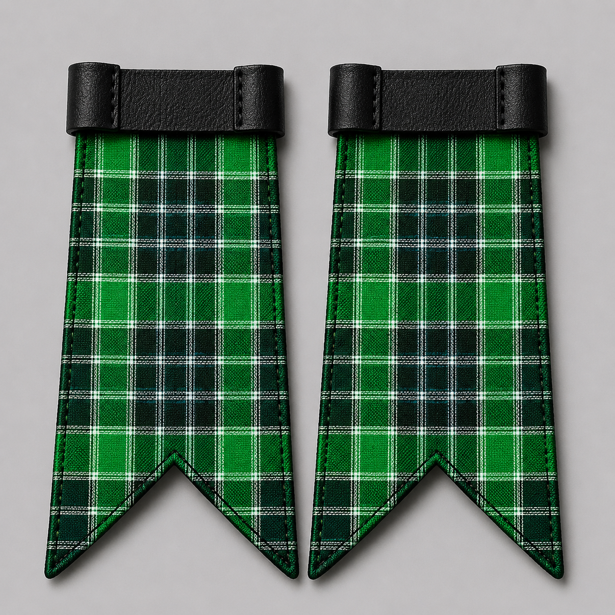 MacDonald Lord of the Isles Ancient tartan flashes for Highland kilt hose with authentic Scottish pattern