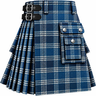 MacDonald Lord of the Isles Hunting Blue Ancient Tartan Kilt in traditional Scottish Highland style
