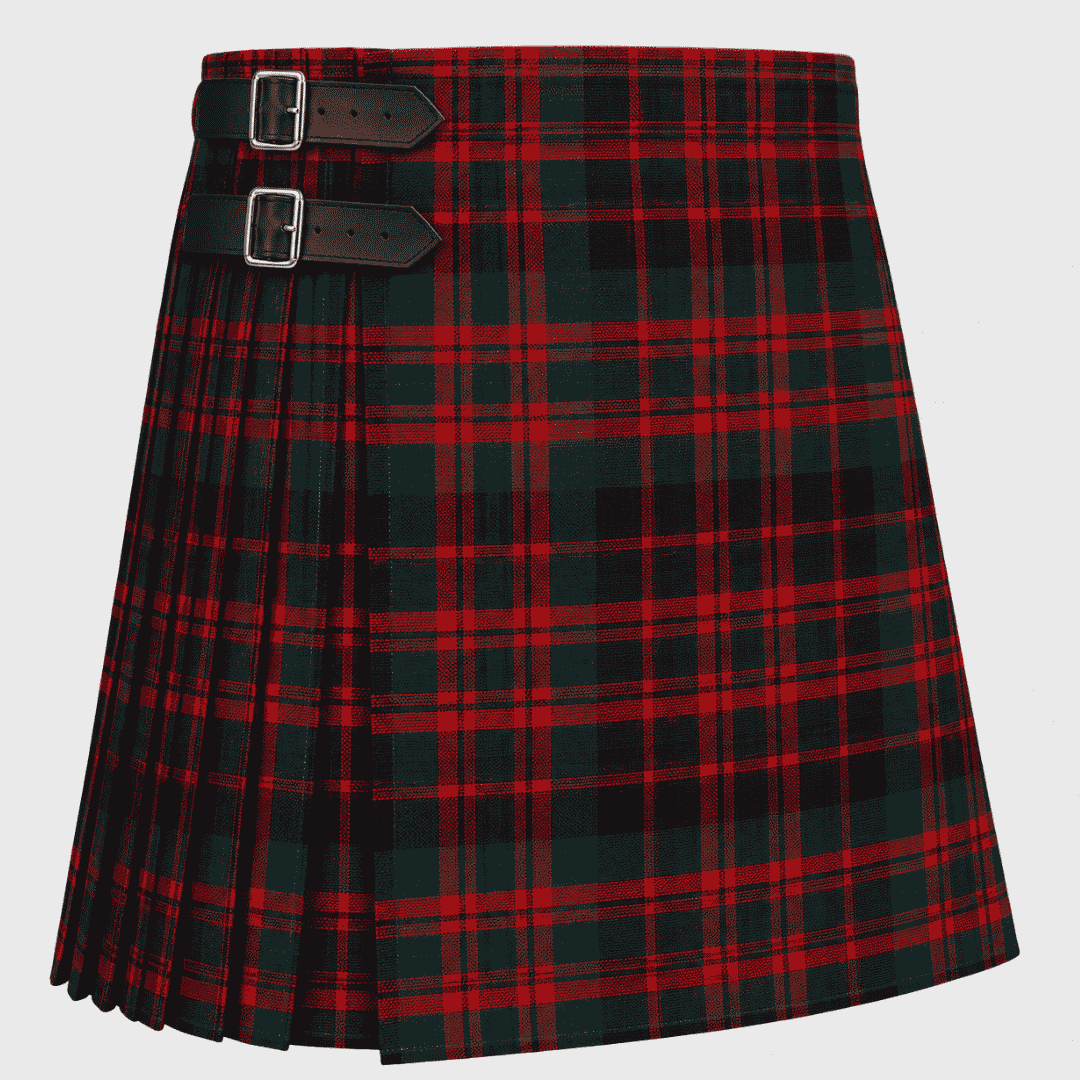 MacDonald Modern Tartan Kilt featuring traditional Scottish clan tartan with knife pleats and classic Highland styling