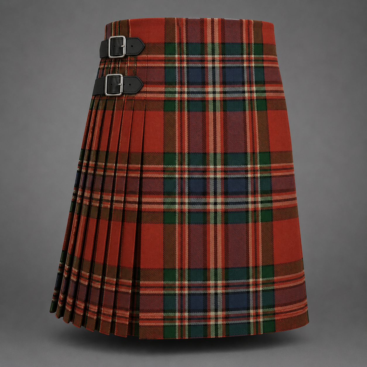 MacFarlane Tartan Kilt featuring authentic Scottish clan tartan with traditional pleated Highland design