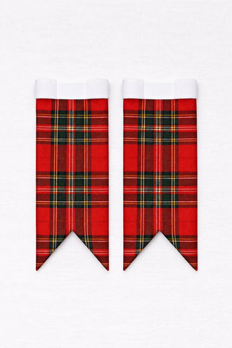 MacGregor tartan flashes worn with traditional Scottish kilt hose