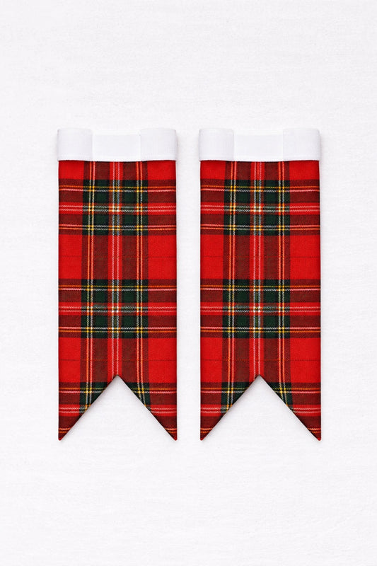 MacGregor tartan flashes worn with traditional Scottish kilt hose