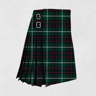 MacIntyre Hunting Modern tartan kilt with green, navy, and black check pattern