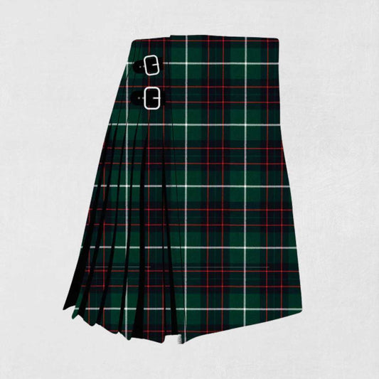 MacIntyre Hunting Modern tartan kilt with green, navy, and black check pattern