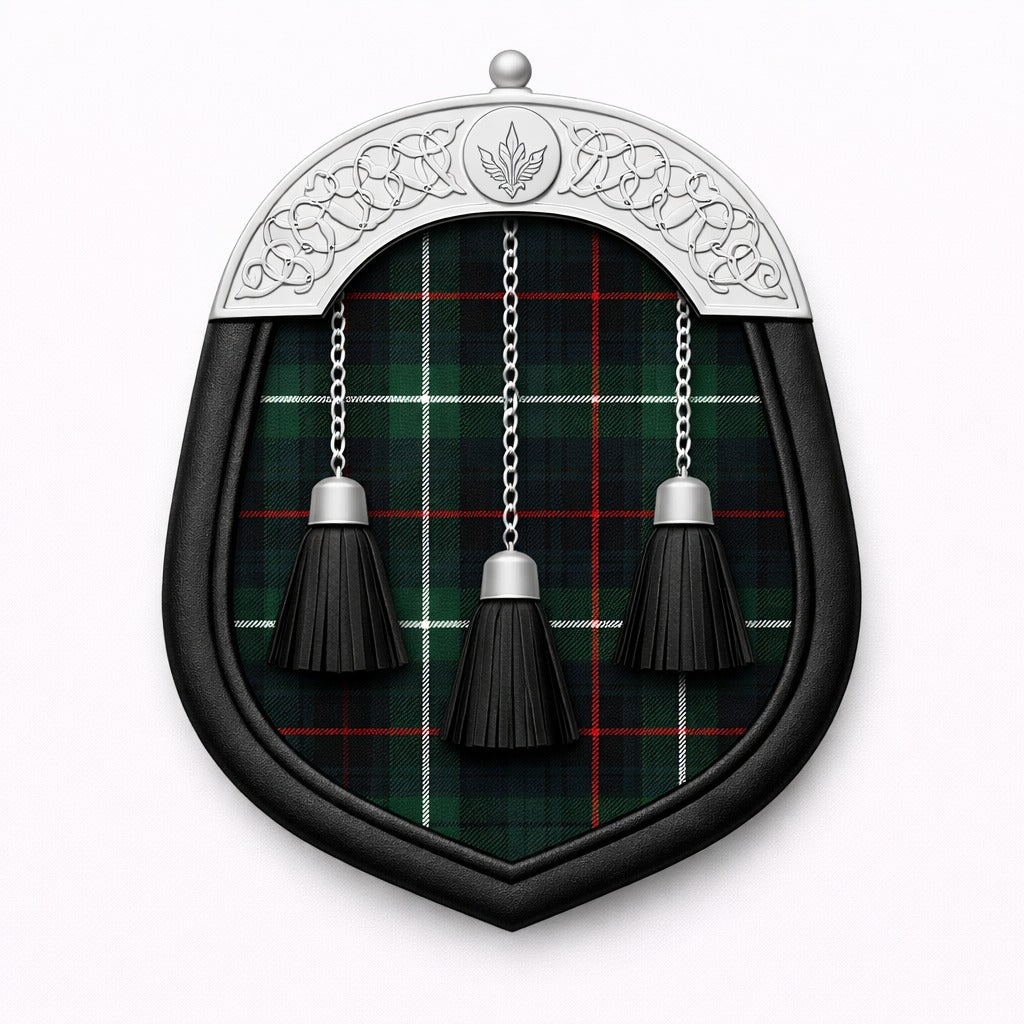 MacIntyre Hunting Modern tartan sporran with classic Highland design for Scottish kilt outfits

