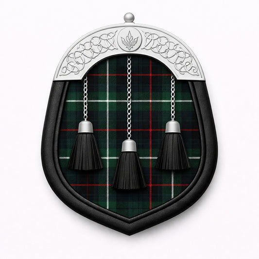 MacIntyre Hunting Modern tartan sporran with classic Highland design for Scottish kilt outfits
